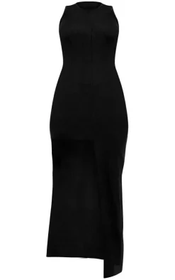 Fine Rib Racer Neck Maxi Dress-PrettyLittleThing Best