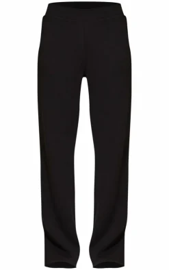 Best PrettyLittleThing Flared Split Hem Sweatpants Black