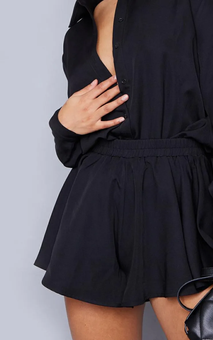 Sale PrettyLittleThing Floaty Shorts Black