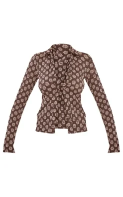 PrettyLittleThing Shirts*Floral Broderie Fitted Shirt