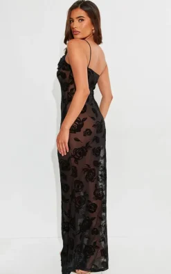 Floral Mesh One Shoulder Maxi Dress-PrettyLittleThing