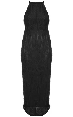 Flower Back Textured Maxi Dress-PrettyLittleThing New