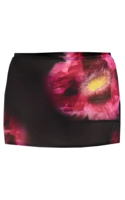 Flower Print Chiffon Micro Mini Skirt-PrettyLittleThing Clearance
