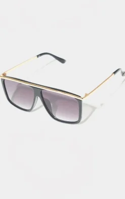 PrettyLittleThing Oversized Sunglasses*Frame Gold Bar Oversized Square Frame Sunglasses