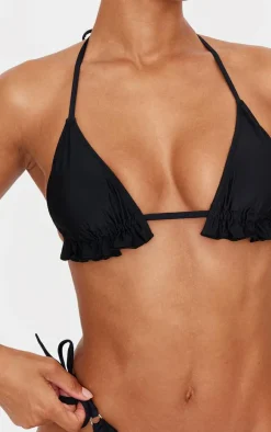 Frill Edge Padded Bikini Top-PrettyLittleThing Clearance
