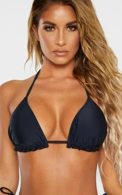 Frill Edge Padded Bikini Top-PrettyLittleThing Clearance