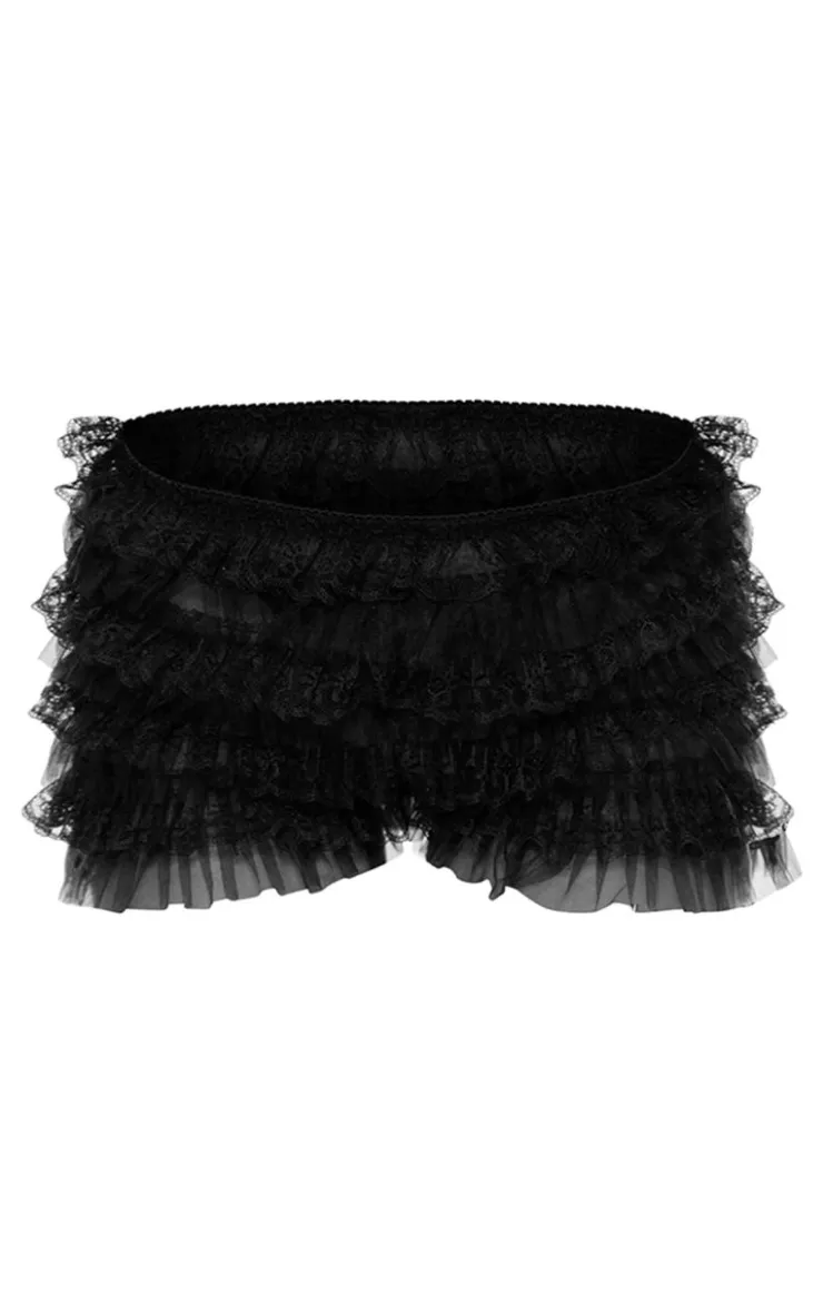 Frill Mesh Bloomer Shorts-PrettyLittleThing Discount