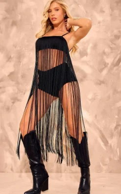 Black Fringe Top