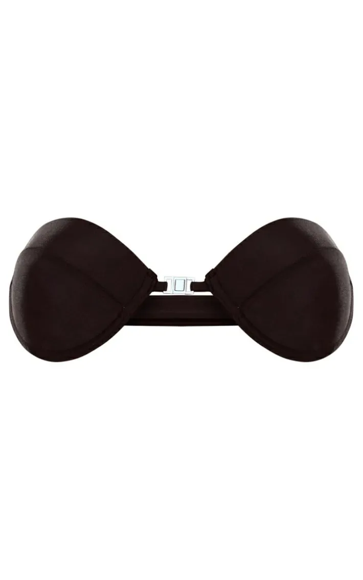 Black Front Clasp Strapless Bikini Top
