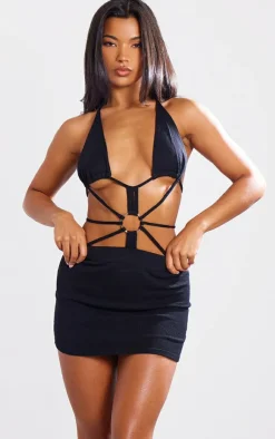 Front O Ring Strappy Mini Knit Dress-PrettyLittleThing Hot