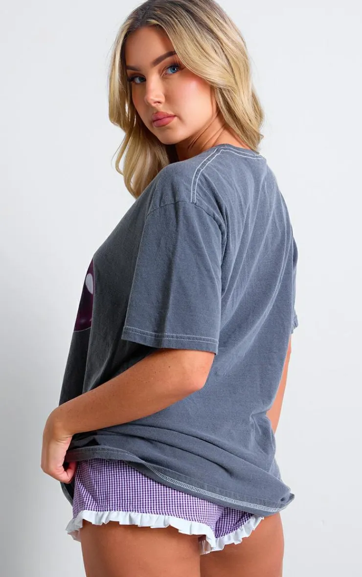 PrettyLittleThing T-Shirts*Glossy Cherry Washed Graphic Oversized T Shirt