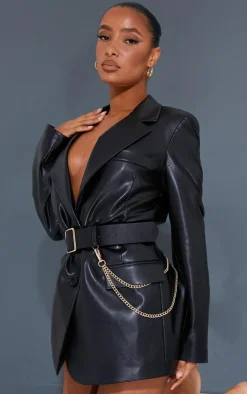 PrettyLittleThing Black Belts*Gold Chain Waist Belt