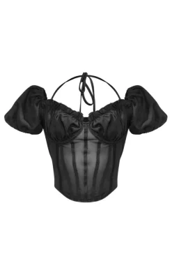 PrettyLittleThing Corsets*Halter Neck Bardot Sleeve Corset