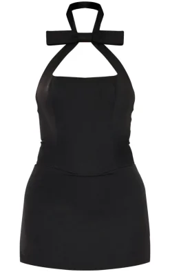 Halter Neck Bow Detail Skort Romper-PrettyLittleThing Best