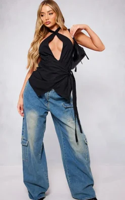 PrettyLittleThing Camisole*Halter Neck Wrap Bow Tie Cami