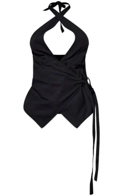PrettyLittleThing Camisole*Halter Neck Wrap Bow Tie Cami