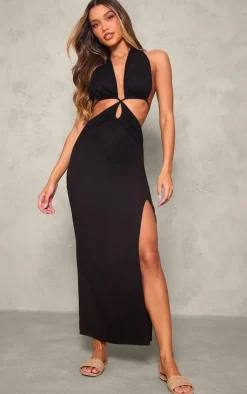 Halterneck Backless Maxi Dress-PrettyLittleThing