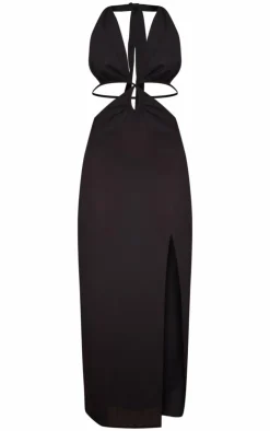 Halterneck Backless Maxi Dress-PrettyLittleThing