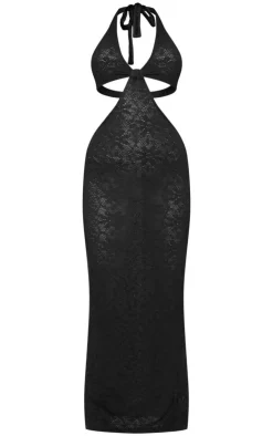 Halterneck Floral Cut Out Maxi Dress-PrettyLittleThing New