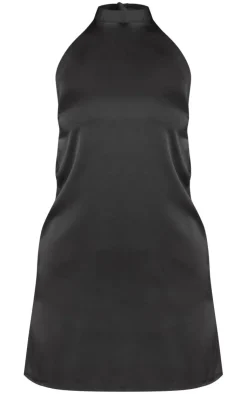 Halterneck Satin Bodycon Dress-PrettyLittleThing Sale