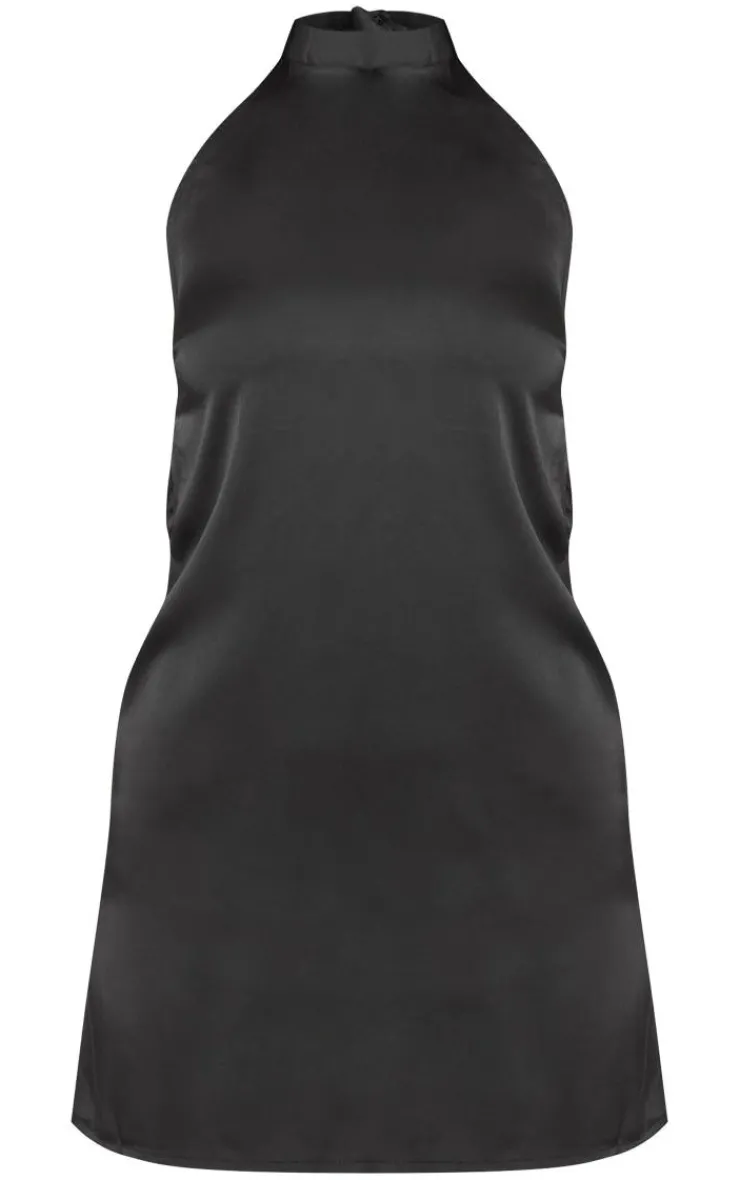 Halterneck Satin Bodycon Dress-PrettyLittleThing Sale