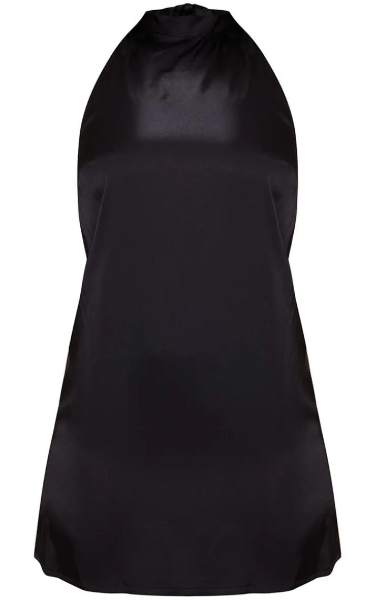 Halterneck Satin Bodycon Dress-PrettyLittleThing Sale