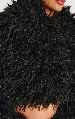 PrettyLittleThing Faux Fur Coats*High Neck Faux Fur Cropped Jacket