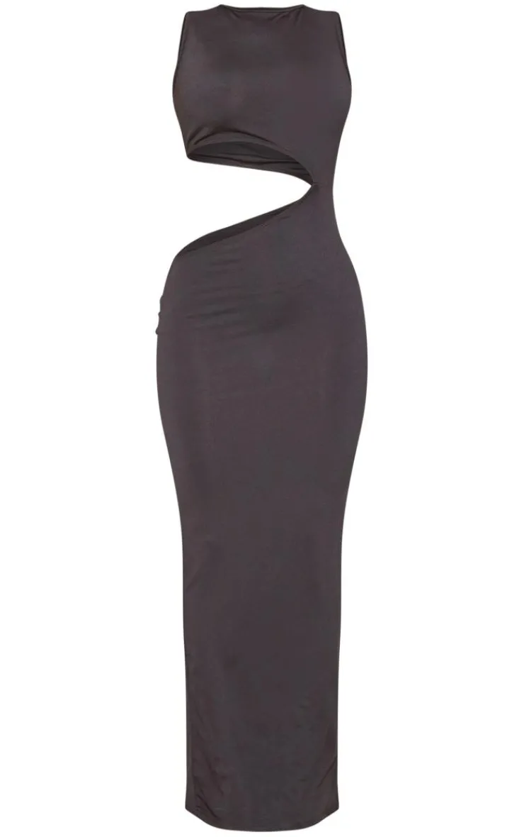 High Neck Racer Cut Out Bodycon Maxi Dress-PrettyLittleThing Discount
