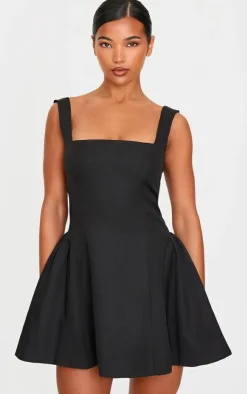 Hip Pleated Shift Dress-PrettyLittleThing