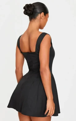 Hip Pleated Shift Dress-PrettyLittleThing