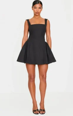 Hip Pleated Shift Dress-PrettyLittleThing