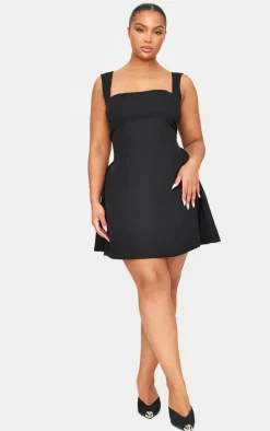 Hip Pleated Shift Dress-PrettyLittleThing