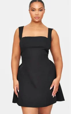 Hip Pleated Shift Dress-PrettyLittleThing