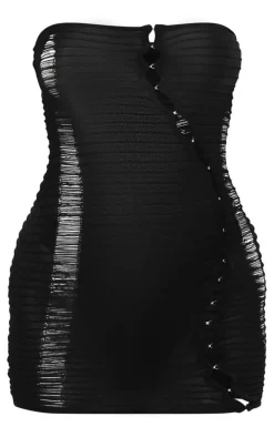 Hook And Eye Textured Sheer Knit Dress-PrettyLittleThing Hot