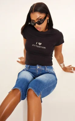 PrettyLittleThing T-Shirts*Hot Fix Attention Fitted T Shirt