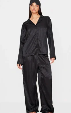 PrettyLittleThing Christmas Gifts*Jacquard Stripe Satin Long Pj Set