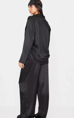 PrettyLittleThing Christmas Gifts*Jacquard Stripe Satin Long Pj Set