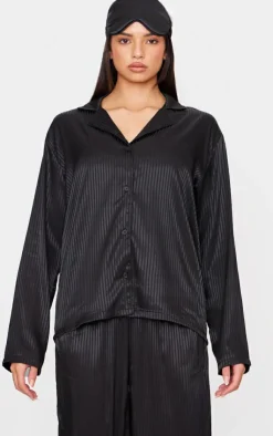 PrettyLittleThing Christmas Gifts*Jacquard Stripe Satin Long Pj Set