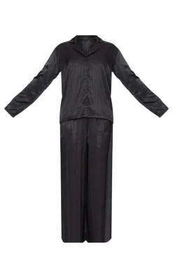 PrettyLittleThing Christmas Gifts*Jacquard Stripe Satin Long Pj Set