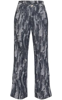 Clearance PrettyLittleThing Jacquard Style Wide Leg Jeans Black
