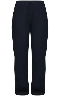 Sale PrettyLittleThing Jersey Cotton Wide Leg Pants Black