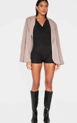 Jersey Cowl Neck Unitard-PrettyLittleThing Online