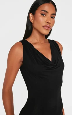 Jersey Cowl Neck Unitard-PrettyLittleThing Online