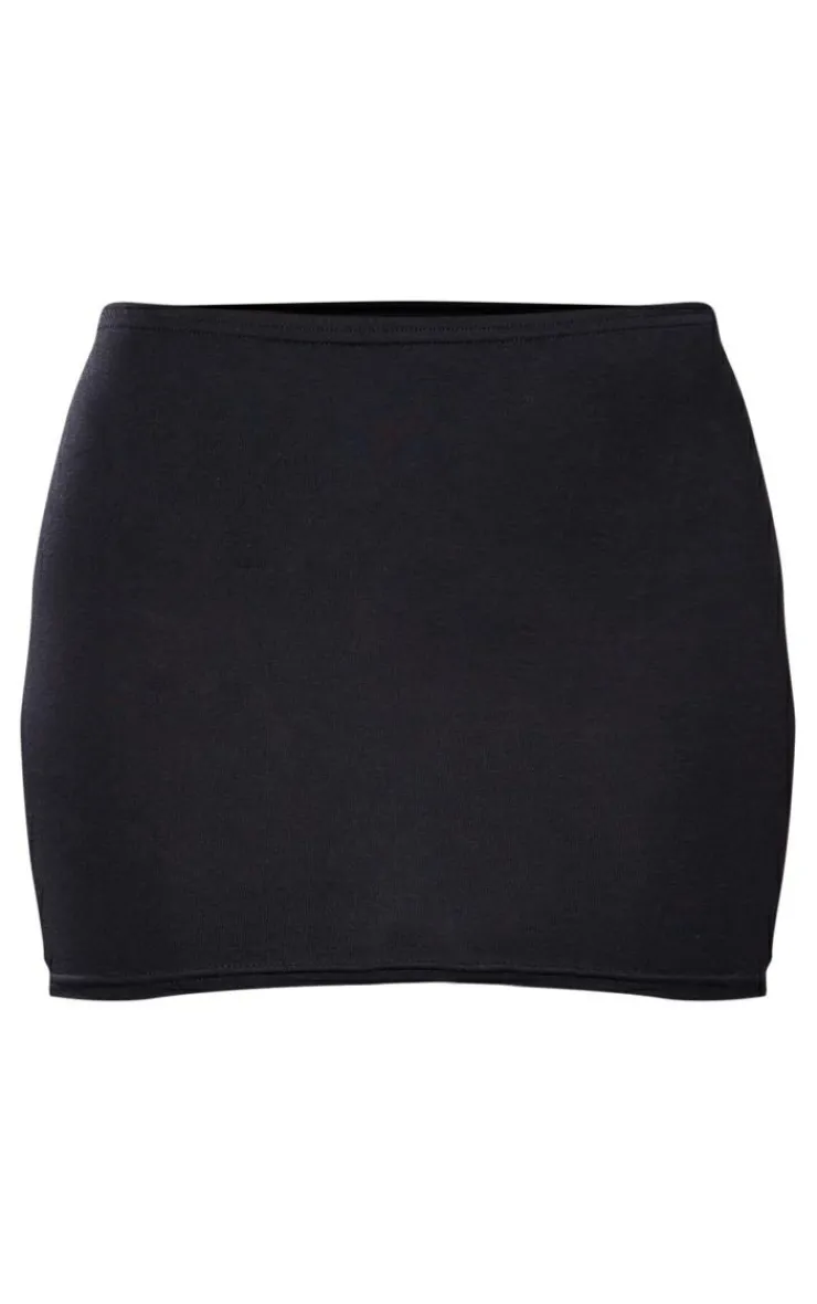 Best PrettyLittleThing Jersey Low Waist Micro Mini Skirt Black