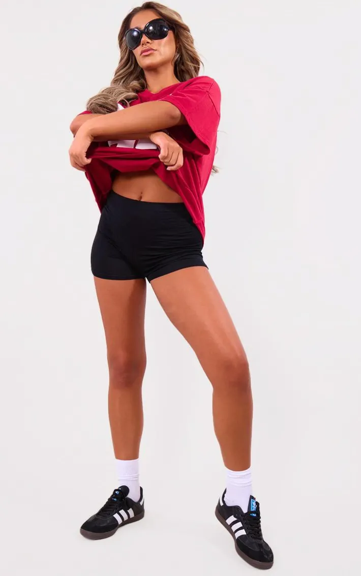 Black Jersey Micro Mini Hot Pant