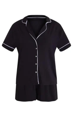 PrettyLittleThing Christmas Gifts*Jersey Piping Detail Short PJ Set