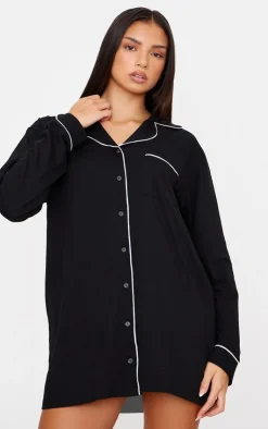 PrettyLittleThing Christmas Gifts*Jersey Piping Detail Long Sleeve Nightdress
