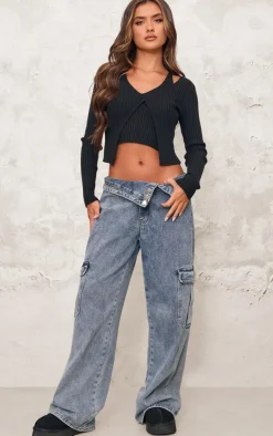 PrettyLittleThing Knitted Tops*Knit Double Layer Top