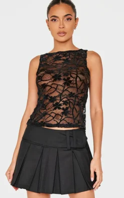 Lace Boat Neck Long Top-PrettyLittleThing Outlet