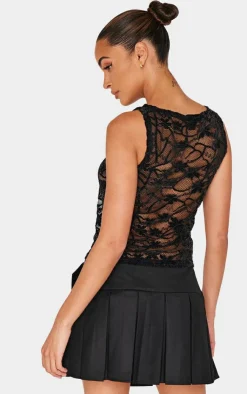 Lace Boat Neck Long Top-PrettyLittleThing Outlet